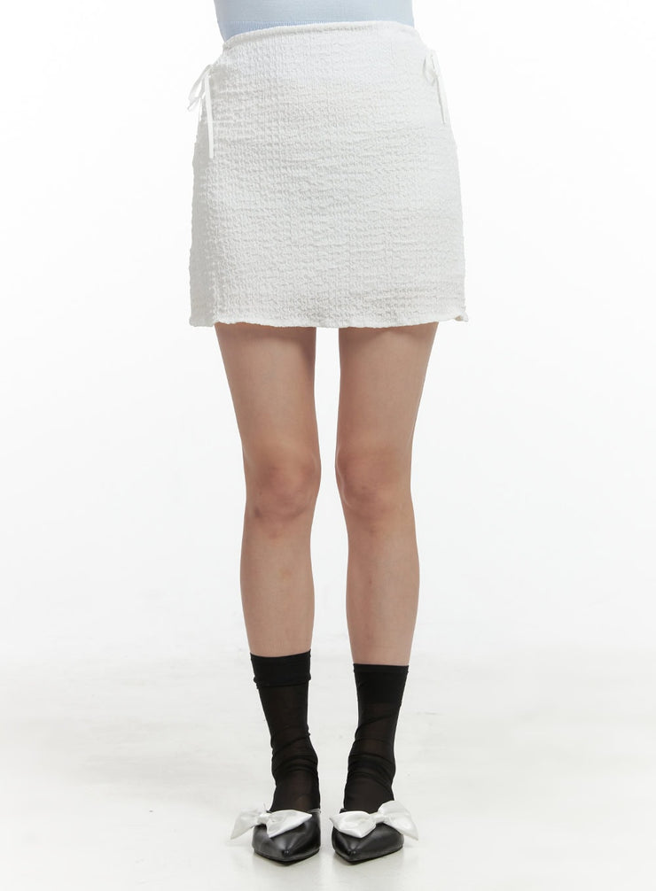 side-ribbon-charm-mini-skirt-ol416 / White