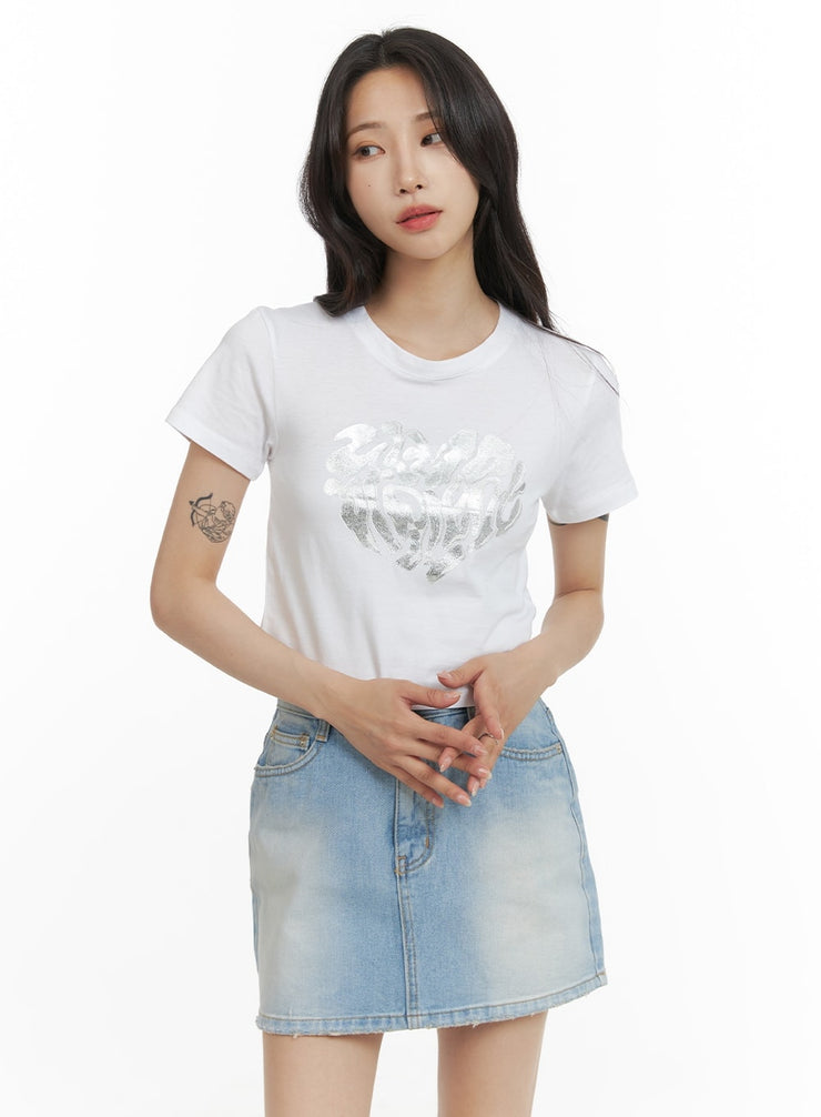 graphic-crop-tee-cm426 / White