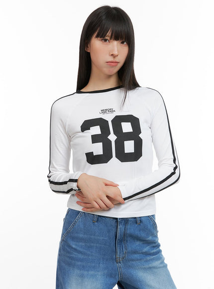 blokecore-cotton-lettering-raglan-crop-top-cg420 / White