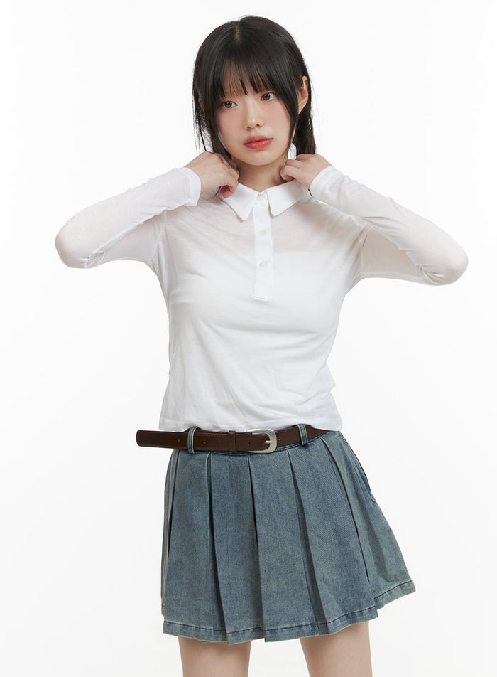 collared-long-sleeve-cy414 / White