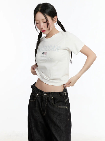 graphic-lettering-crop-tee-cm511 / White