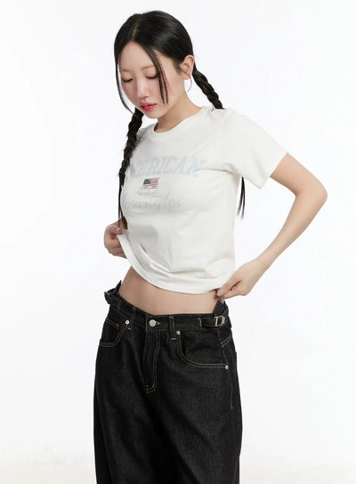 graphic-lettering-crop-tee-cm511 / White