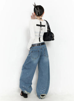 sheer-cross-tie-long-sleeve-top-iu509 / White