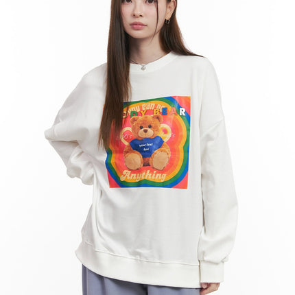 long-sleeve-cotton-graphic-hoodie-od418 / White