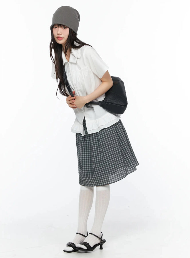 frill-flare-collar-blouse-iy525 / White