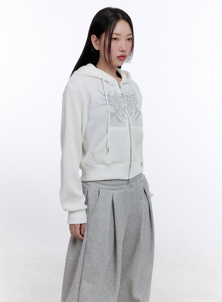 casual-graphic-zip-up-hooded-jacket-cj509 / White