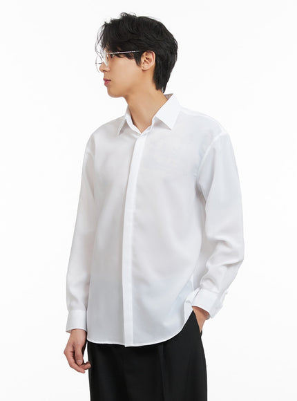 mens-buttoned-collar-shirt-ia402 / White