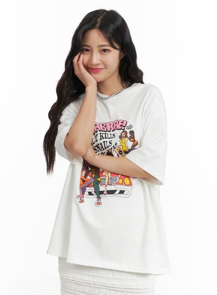 graphic-oversized-t-shirt-om427 / White