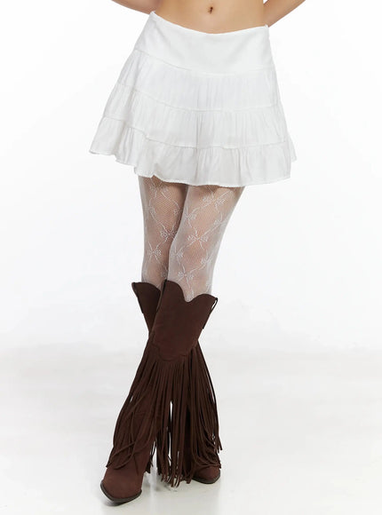 boho-chic-ruffle-layered-skirt-im530 / White