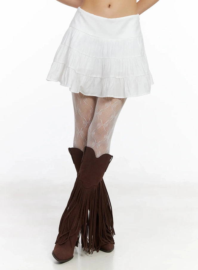 boho-chic-ruffle-layered-skirt-im530 / White