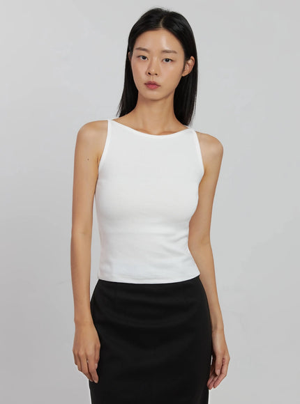 boatneck-crop-tank-top-ij508 / White