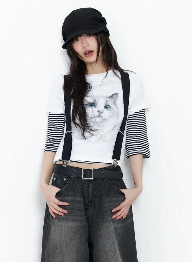 graphic-print-tee-if505 / White