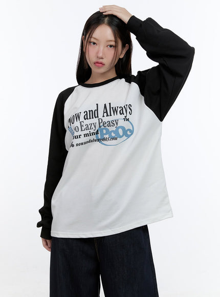 baggy-lettering-raglan-long-sleeve-cs406 / White