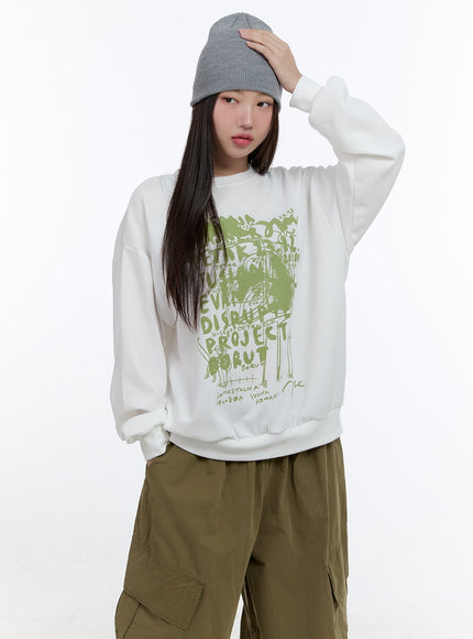 graphic-cotton-sweatshirt-cs406 / White