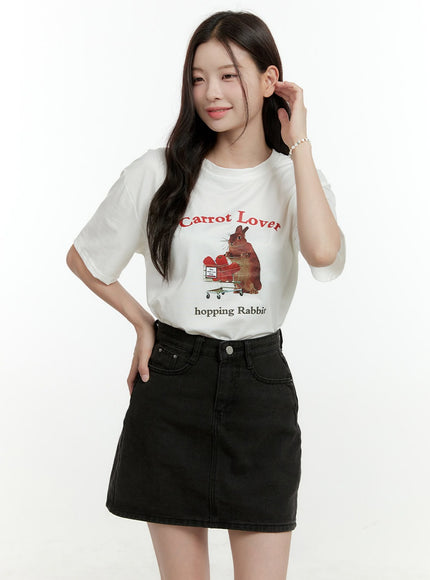 carrot-love-rabbit-graphic-tee-ol422 / White