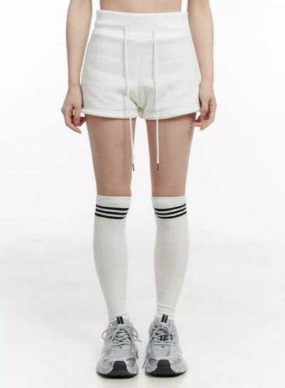 cozy-fleece-track-shorts-ij521 / White