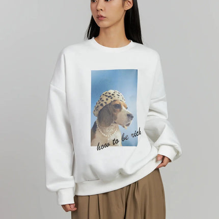 graphic-fleece-sweatshirt-ij505 / White