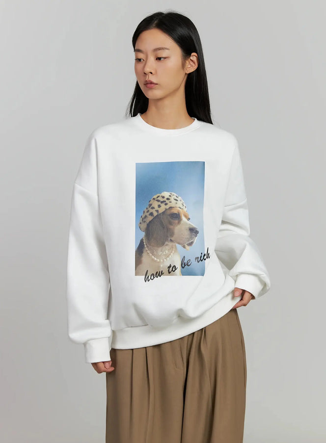 graphic-fleece-sweatshirt-ij505 / White