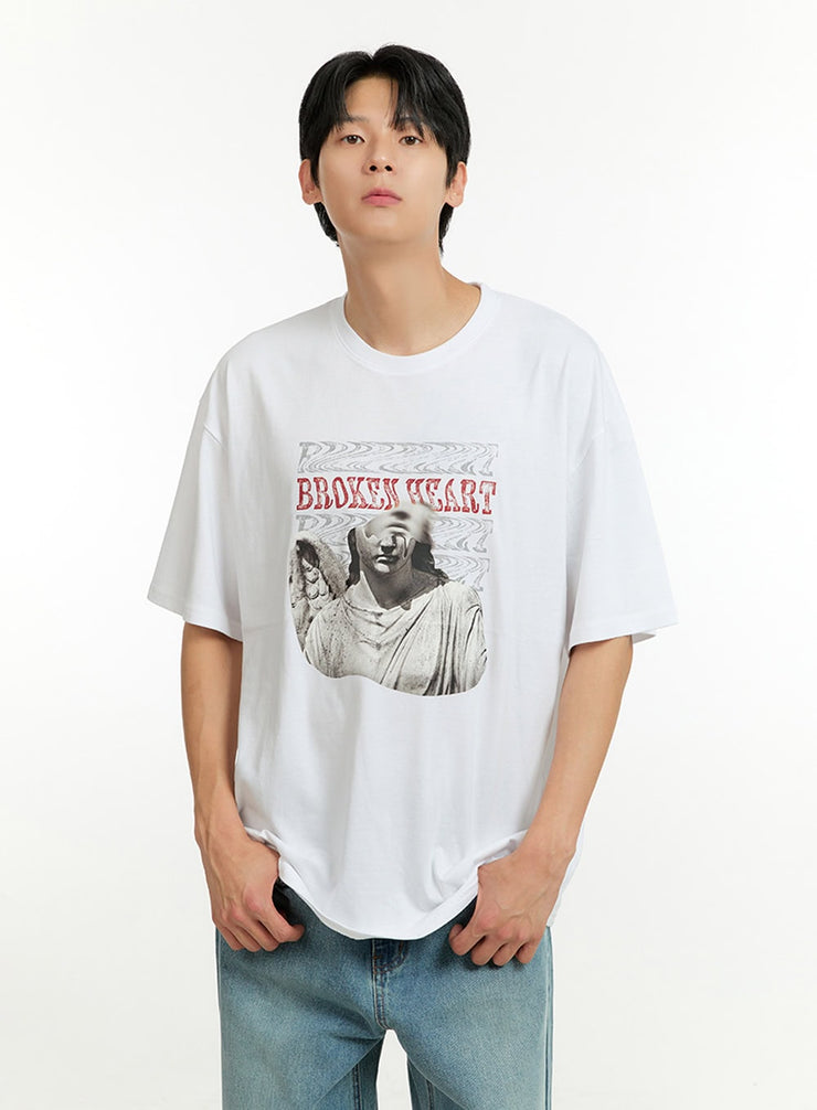 mens-oversized-graphic-cotton-t-shirt-il412 / White