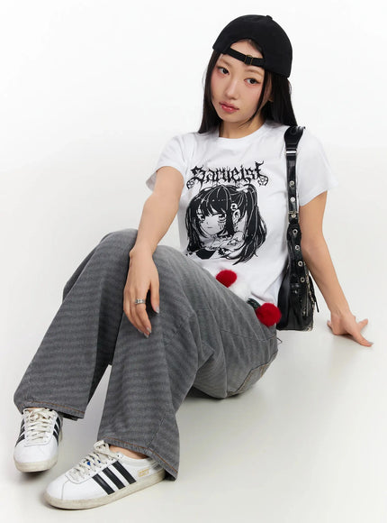 anime-print-graphic-t-shirt-ca513 / White