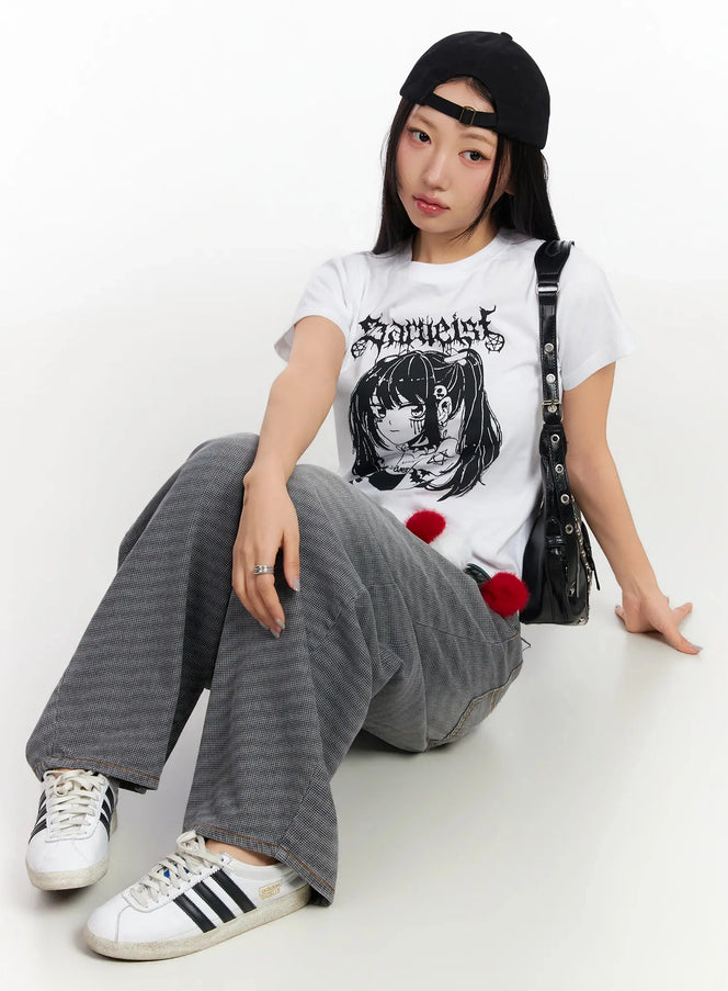 anime-print-graphic-t-shirt-ca513 / White