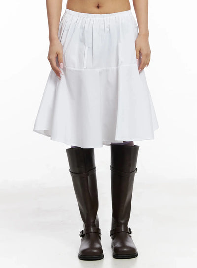 tiered-midi-skirt-iy504 / White