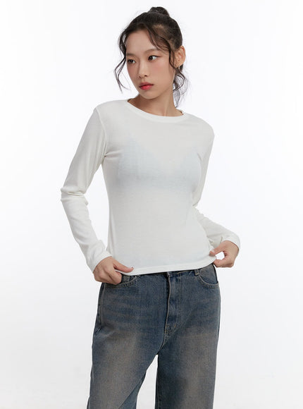 basic-round-neck-long-sleeve-cn420 / White