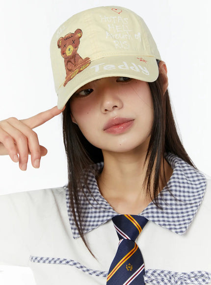 graphic-print-cap-cu515 / Yellow