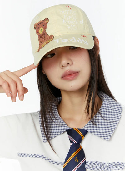 graphic-print-cap-cu515 / Yellow