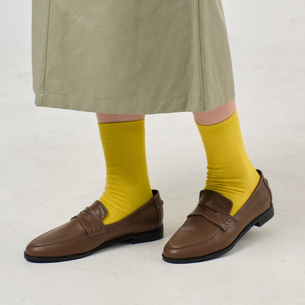 basic-vivid-color-socks-of406 / Yellow