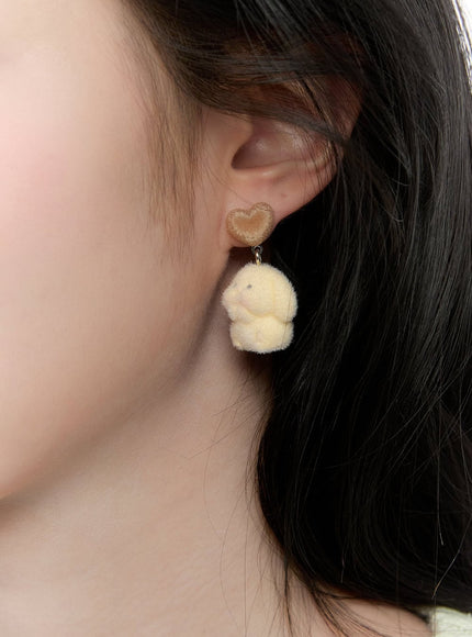 rabbit-heart-earrings-cf528 / Yellow
