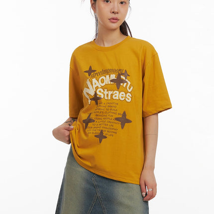 acubi-oversized-graphic-t-shirt-iy410 / Yellow