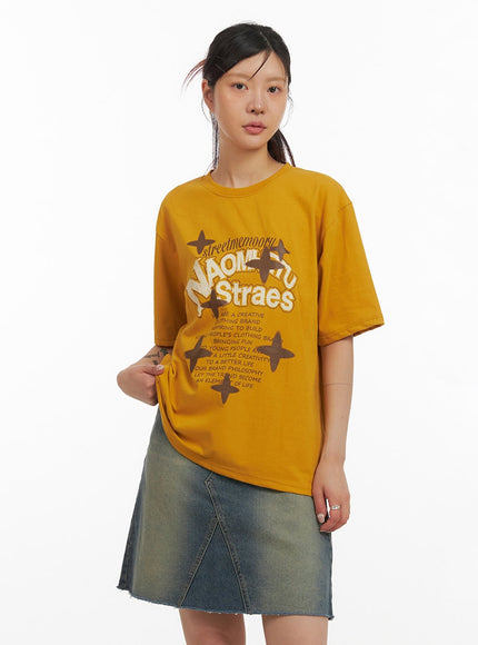 acubi-oversized-graphic-t-shirt-iy410 / Yellow