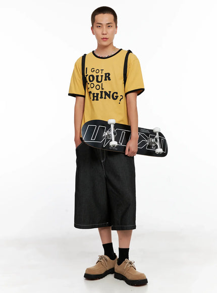 mens-graphic-ringer-tee-ig508 / Yellow