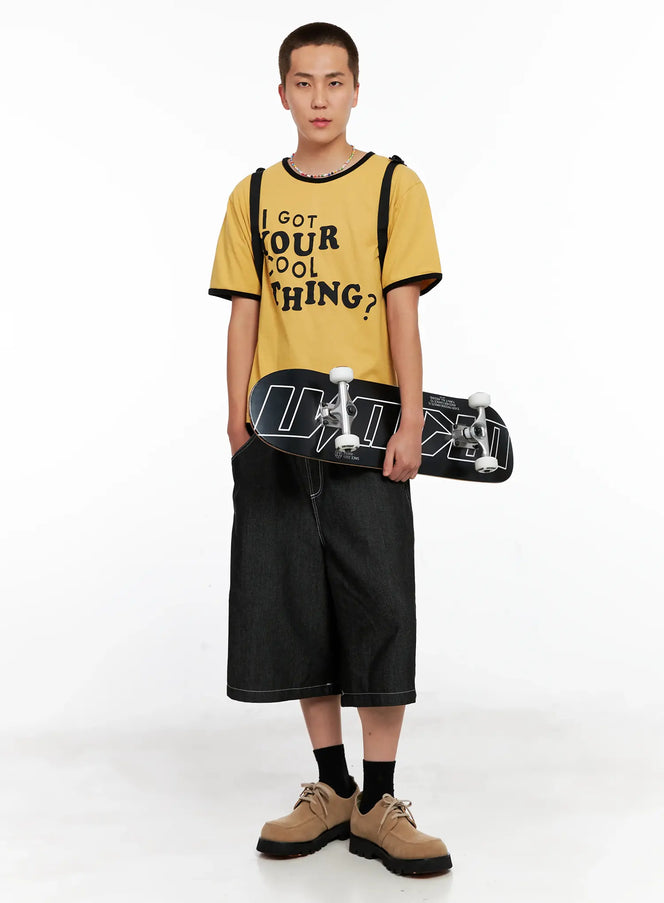 mens-graphic-ringer-tee-ig508 / Yellow