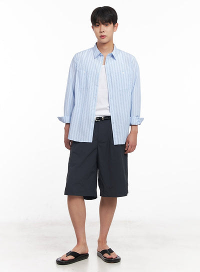 mens-wide-fit-nylon-pintuck-shorts-iy522