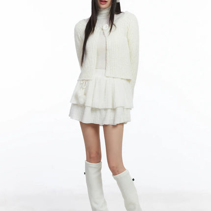 one-button-knit-cardigan-cd531 / White