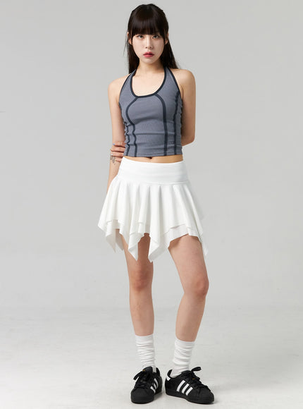 layered-ruffle-mini-skirt-cl324