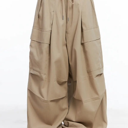 wide-leg-cargo-balloon-pants-cl514 / Beige