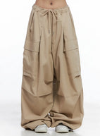 Wide-Leg Cargo Balloon Pants CL514 - Korean Women's Fashion | LEWKIN