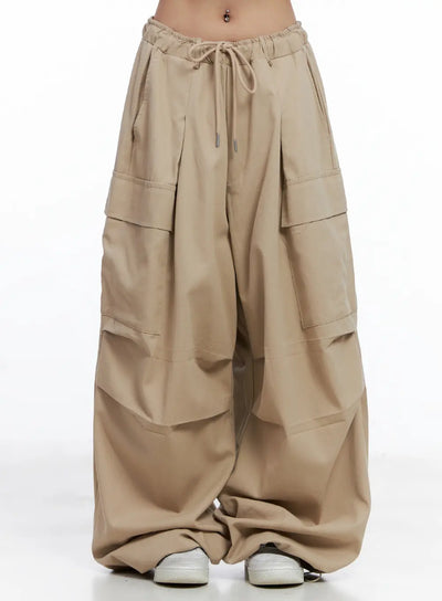 wide-leg-cargo-balloon-pants-cl514 / Beige