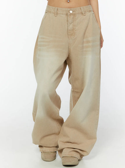 zyra-brushwashed-wide-leg-jeans-cy521 / Beige