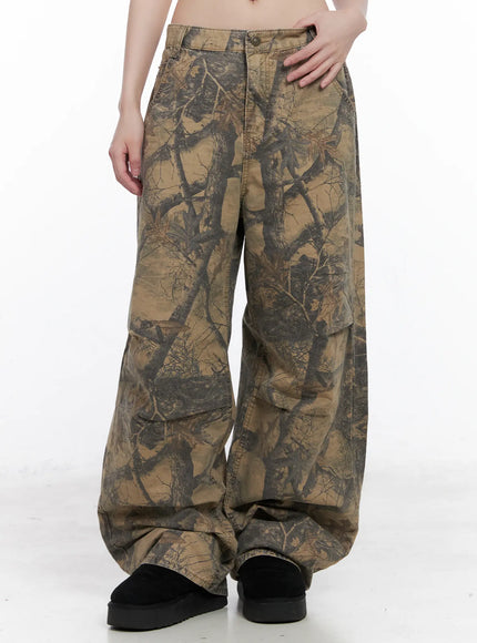 forest-patterned-wide-leg-pants-cn510 / Beige
