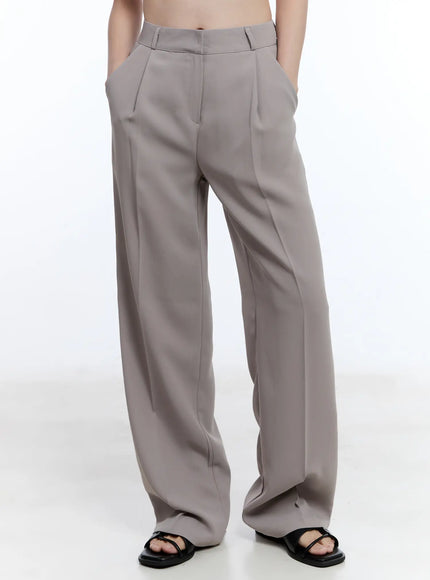 【2plan】Lewis 3 pintuck wide slacks Elegant Pintuck Wide-Leg Pants CU513 - Casual style | LEWKIN