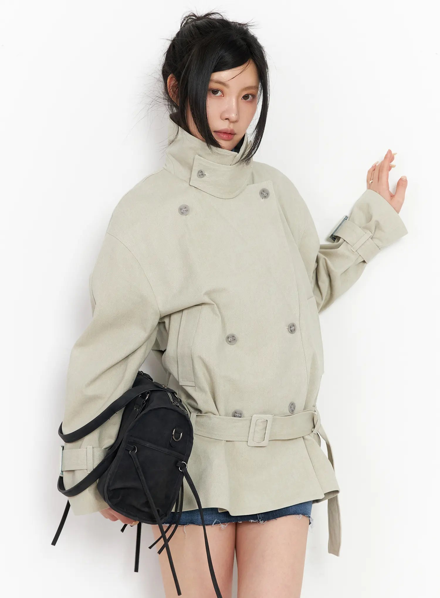 stylish-belted-trench-coat-cm516 / Beige