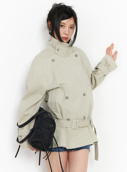 stylish-belted-trench-coat-cm516 / Beige