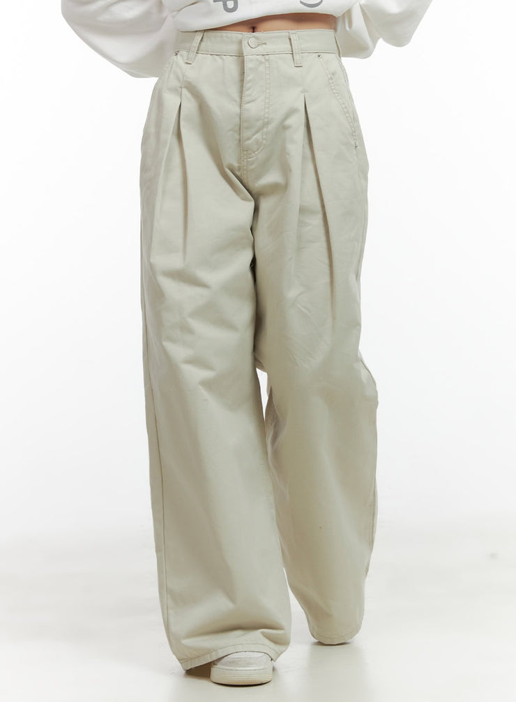 wren-pintuck-wide-leg-pants-co417 / Beige