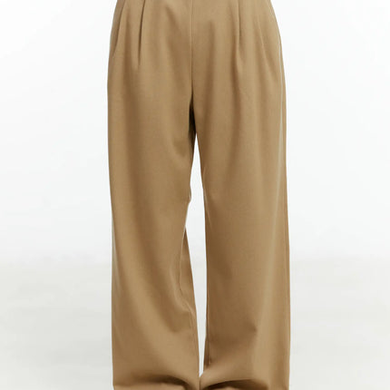 high-waist-pintuck-slacks-cd514 / Beige