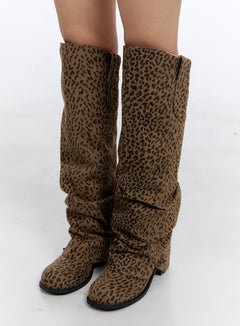 long-leopard-print-boots-cn422 / Beige