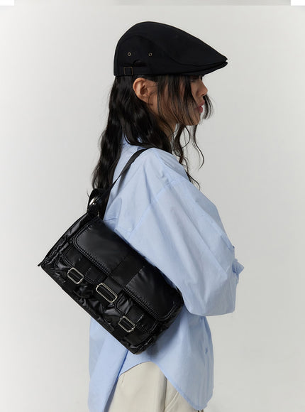 buckle-shoulder-bag-cf406 / Black